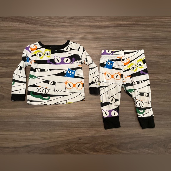 HYDE & EEK Baby Colorful Mummy Design Kids Pajama Set size 12M - Picture 3 of 6